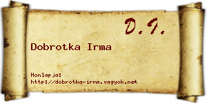 Dobrotka Irma névjegykártya